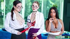 Play Curvy Detectives Octavia Red, Jasmine Wilde, and Lily Starfire in Intense Group Session